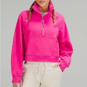 Lululemon Funnel Neck Half Zip Scuba XS S Sonic Pink